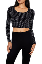Rhinestone Cropped Sweater