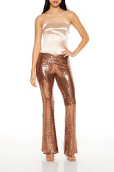 Sequin High-Rise Flare Pants