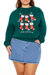 Plus Size Friends Christmas Stockings Pullover