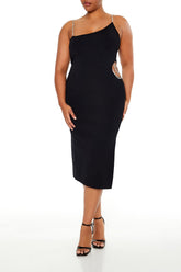 Plus Size Faux Gem Midi Sweater Dress