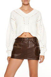 Open-Knit Cropped Sweater