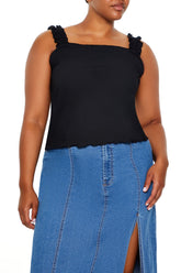 Plus Size Ruffle-Strap Tank Top