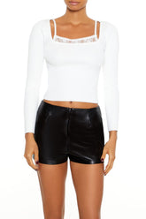 Lace Cami & Sweater Combo Top