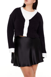 Plus Size Two-Tone Cardigan Sweater