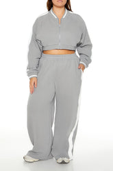 Plus Size Active Striped Jacket