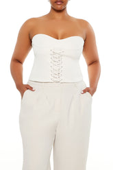 Plus Size Lace-Up Tube Top