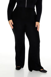 Plus Size Ribbed Flare Pants
