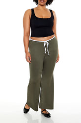 Plus Size Tie-Waist Flare Leggings