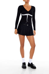 Pleated A-Line Mini Skirt