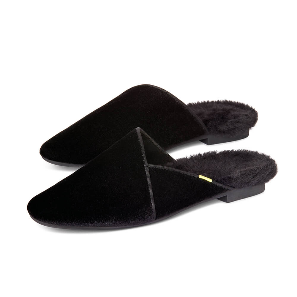 Luvons Devon Luxe Memory Foam Slippers Black – Bonton