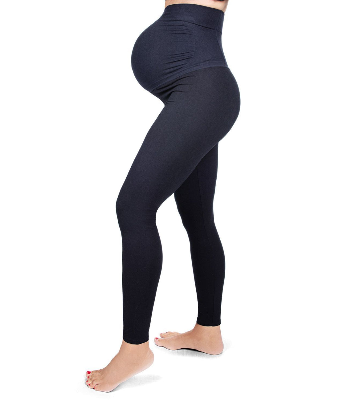 Women's Cotton Blend Comfort Stretch Maternity Leggings Black