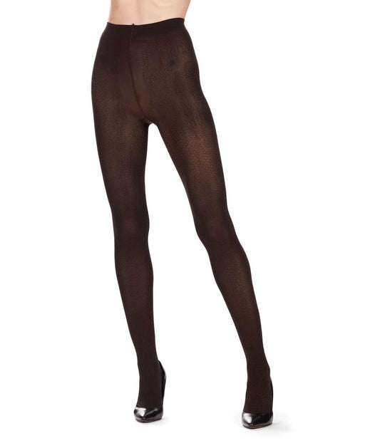Upscale Snake Skin Opaque Tights Coffee Bean
