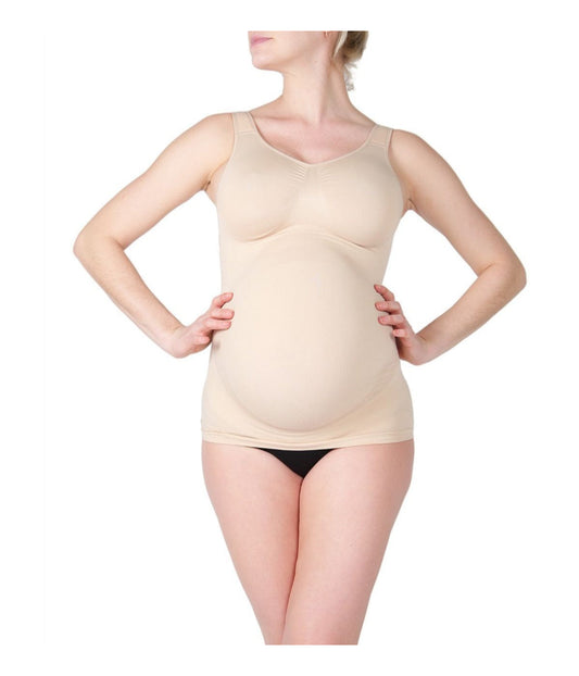 Supportive Maternity Tank Top with Expanding Panel Nude
