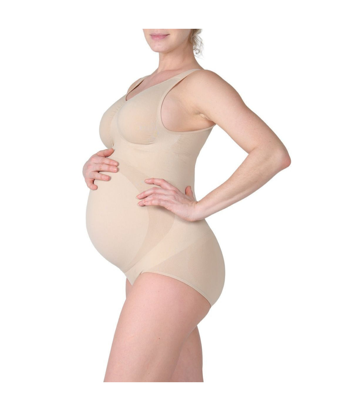Supportive Maternity Bodysuit with Cushioned Straps Nude