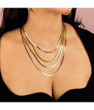 Herringbone Necklace 1 Gold