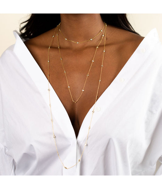 Diamond By The Yard Necklace Gold