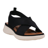 Women's Nixie Black Stretch Lycra Wedge Sandals