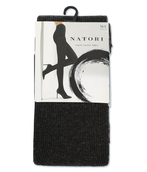 Natori Regent Rib Knit Sweater Tights Charcoal