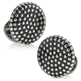 Silver Circle Dot Texture Cufflinks