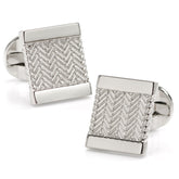 Silver Herringbone Cufflinks