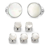 Sterling Silver Classic Formal Mother of Pearl 5-Stud Set