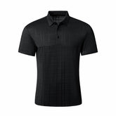 Shadow Plaid Stitchless Men's Polo Black