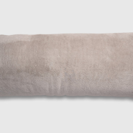 Bottom Dye Rabbit Fur Body Pillow Beige