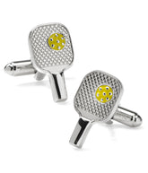 Pickleball Racket Silver Cufflinks