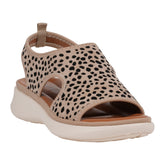 Women's Romy Leopard Stretch Lycra Wedge Sandals