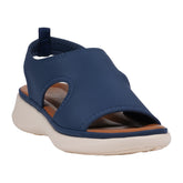 Women's Romy Navy Stretch Lycra Wedge Sandals