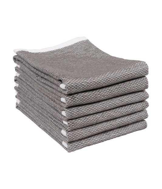 Reversible Terry Web Kitchen Towels 18 x 28 Inch Grey