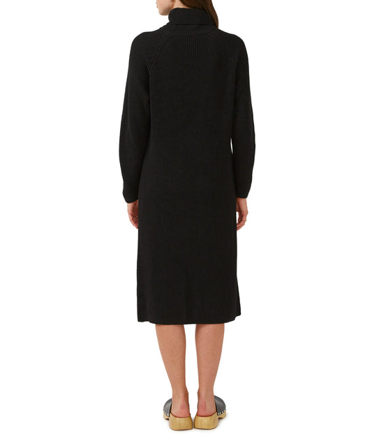 Paityn Long Sleeves Turtleneck Sweater Dress Black