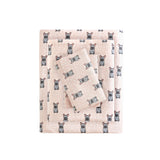 Cozy Cotton Flannel Printed Sheet Set Pink French Bulldog