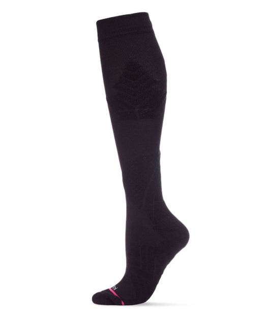 Women's Ultra Tech Performance Knee High Nylon Blend Moderate Compression Socks Black
