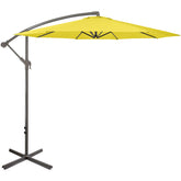 10ft Offset Outdoor Patio Umbrella With Hand Crank  Yellow