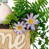 Rabbit Couple "Welcome" Floral Spring Wreath  16-Inch