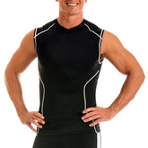Insta Slim Activewear Compression Contrast Stitching V-Neck MA0013