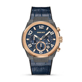 Ducati Chrono Watch Blu Leather&Silicon Strap