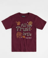 All We Trust Is Us Embroidered Short Sleeve Tee - Brown