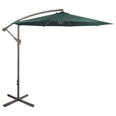 10ft Offset Outdoor Patio Umbrella With Hand Crank  Hunter Green