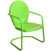 34-Inch Outdoor Retro Tulip Steel Armchair  Lime Green
