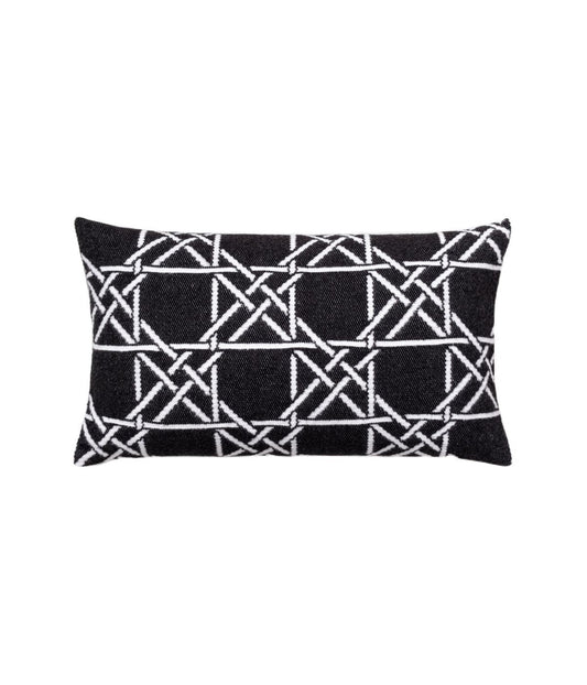 Lattice Work Decorative Pillow Rectangle Black