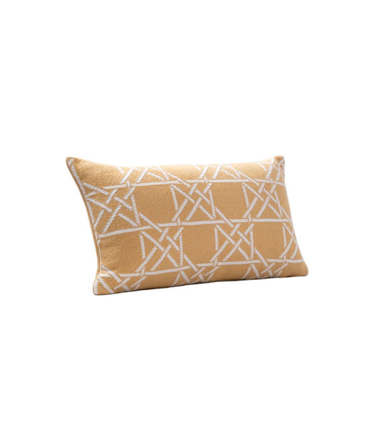 Lattice Work Decorative Pillow Rectangle Yellow