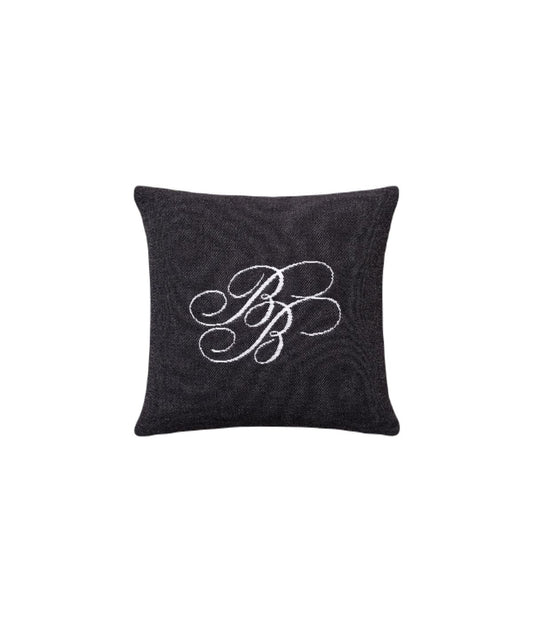 BB Monogram Decorative Pillow Square Black