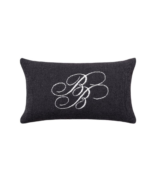 BB Monogram Decorative Pillow Rectangle Black