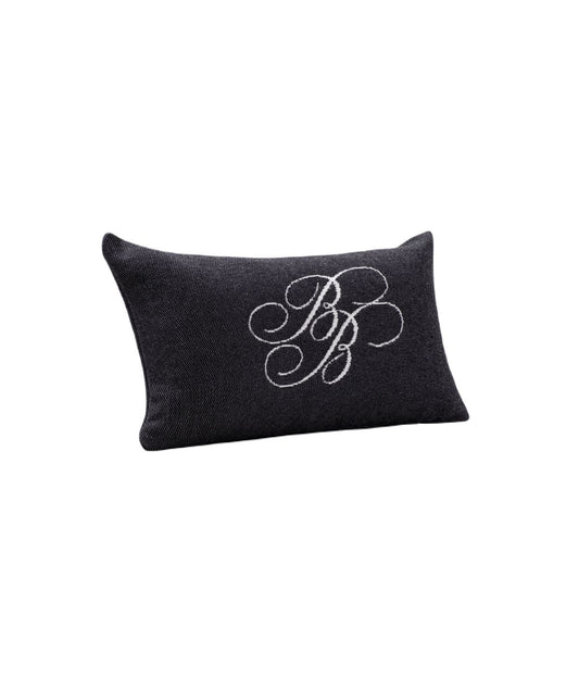 BB Monogram Decorative Pillow Rectangle Black