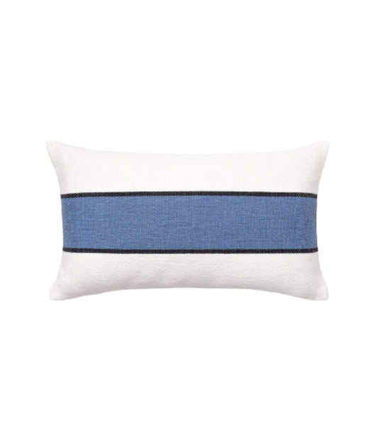 Striped Color Blocked Decorative Pillow Blue