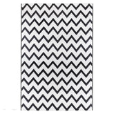 4' X 6' Black and White Chevron Rectangular Outdoor Area Rug