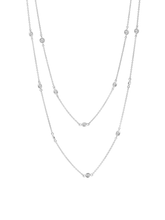 Bezel 36" Necklace Finished in Pure Platinum- 2mm