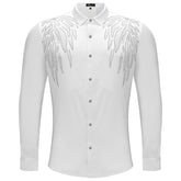Heavenly Wings Button-Up Shirt WHITE/SILVER